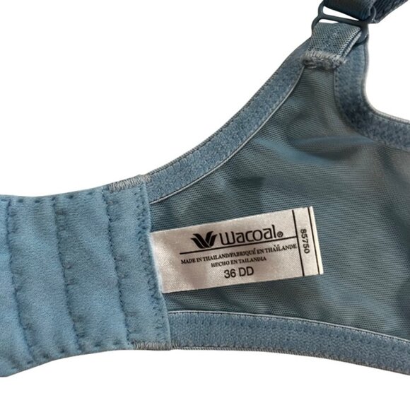 Wacoal Bra 36DD light blue lace not padded lightly lined cups - Picture 6 of 8